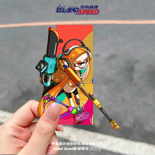 喷射战士贴画任天堂游戏章鱼娘章鱼哥动漫角色电车摩托车装 饰贴花