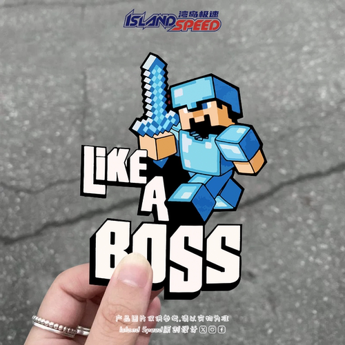 Minecraft我的世界汽车贴纸钻石盔甲钻石剑三角窗挡风玻璃装饰贴