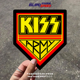 KISS 硬摇滚乐队防水桌面电脑机箱贴纸 Army卡通创意汽车贴纸美式
