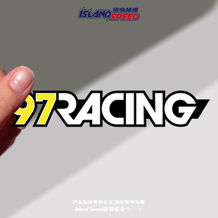 字母创意设计车身后备箱diy贴花 RACING汽车贴纸美式
