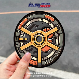 卡通轮胎汽车贴纸机械风备胎卡通卡通图案汽车车身后备箱趣味贴花