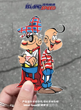 De Littel Superjhemp贴花卢森堡喜剧动漫角色汽车车身装饰贴纸