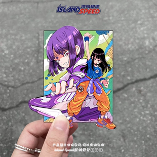 龙珠汽车贴纸布尔玛琪琪动漫后尾门后备箱挡风玻璃划痕遮盖贴