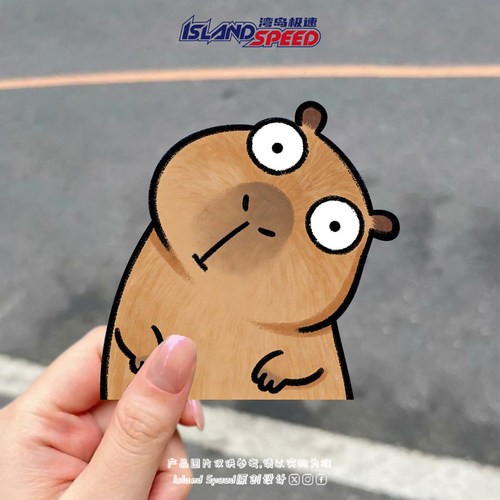 卡皮巴拉水豚汽车贴纸可爱呆萌小动物图案车身车窗车尾防水贴花