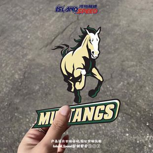 加州理工大学野马队贴画MUSTANGS创意设计汽车车身防水贴纸