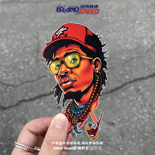 卡通嘻哈男孩贴画美式 摩托车赛车跑车汽车车身贴纸 涂鸦风格