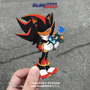 刺猬索尼克汽车贴纸黑色暗影刺猬动漫人物赛车摩托车装 饰贴花