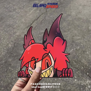 地狱客栈汽车贴纸可爱furry漫画角色半头设计风格 饰贴 车身后窗装