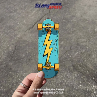 闪电滑板汽车贴纸电车摩托车划痕遮盖贴赛车三角窗装 饰贴