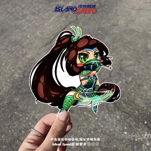 英雄联盟汽车贴纸阿卡丽车窗后尾门划痕遮盖贴摩托电车车防水贴花