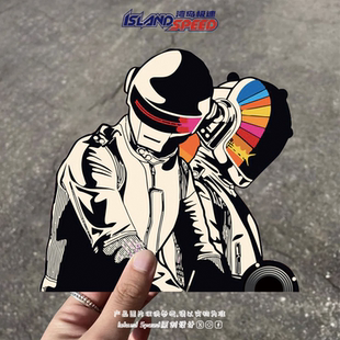 法国电子音乐二人组合Daft Punk贴花机器人头盔设计汽车车身贴纸