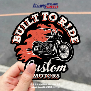 Custom Motors汽车贴纸火焰摩托车创意设计电动车防水贴纸