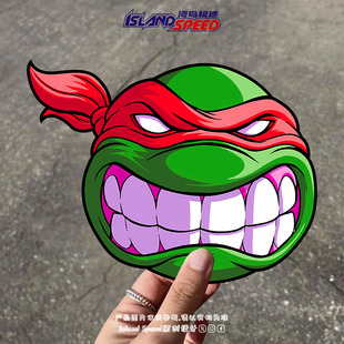 忍者神龟拉斐尔汽车贴纸卡通动漫李奥纳多车身后备箱贴花