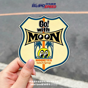 Mooneyes月亮之眼汽车贴纸创意标志图案设计摩托车头盔防水贴