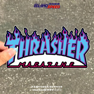 THRASHER汽车贴纸火焰美式 饰贴纸 潮牌车身后备箱防水装