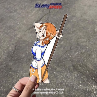 海贼王贴花娜美路飞海盗团航海士美丽日漫角色电车摩托车头盔贴纸