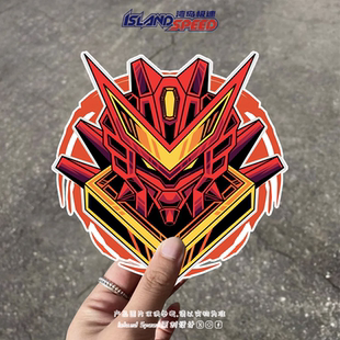 高达汽车贴纸机器人头部机动战士圆形图案设计笔记本电脑装 饰贴花