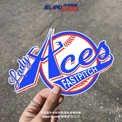 Lady Aces Fastpitch贴纸女子快速投球棒球队标志车身侧面防水贴