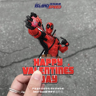 死侍车贴漫威漫画角色情人节限定车身水杯挡风玻璃防水贴纸
