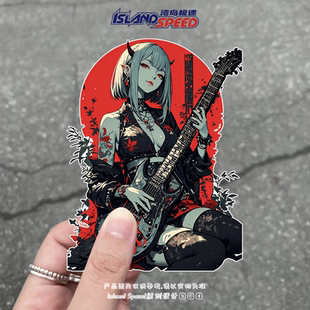 饰贴花 潮流图案吉他钢琴装 纹身吉他女孩汽车贴纸枫叶日式 风格