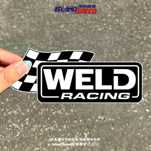 WELD RACING汽车贴纸黑白棋盘格创意电动车摩托车diy贴纸