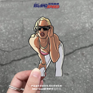 侠盗猎车手：圣安地列斯汽车贴纸电车摩托车车窗后尾门划痕遮盖贴