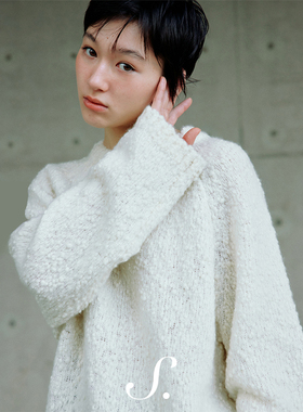 shyshy“纯白梦境”松软纯白色云朵般触感羊毛豆豆纱针织长袖