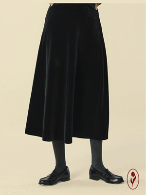 shyshy复古法式修身半身丝绒长裙