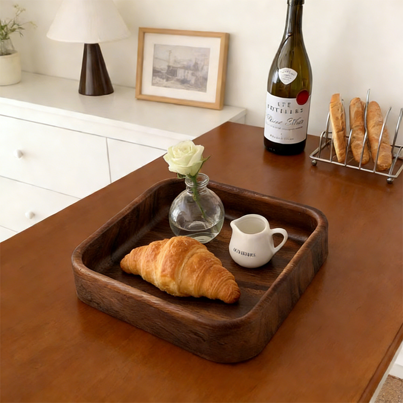 简约方形胡桃木餐用托盘客厅茶具木质收纳盘家用复古可堆叠水果盘,餐饮具,餐用托盘,淘宝优惠券,粉丝福利购,淘宝优惠卷
