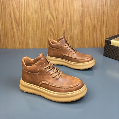 2025秋冬款高帮真皮保暖马丁靴男