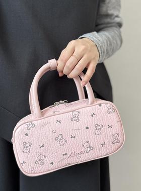 限量20个~！减龄神器！公司单 PVC印花小众手提女包斜跨保龄球包