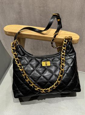 吊牌价500+！公司单品牌小香风菱格链条包单肩女包通勤斜跨托特包