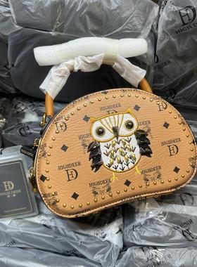 贸易订单撤柜~！官价4百+！经典印花铆钉盒子包手提单肩斜跨女包