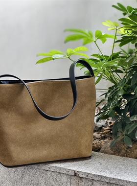 绝美复古感~公司单！柜价200+！慵懒风羊巴皮磨砂质感单肩托特包