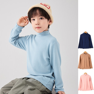 儿童德绒打底衫中高领男童德容保暖秋衣女童德荣秋冬长袖上衣tT恤