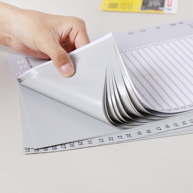 코믹스 페이징 용지 A4 스페이서 용지 11구멍 간편 분류 용지 라벨 월간 스페이서 색인 용지 31페이지[1-31] 사무용품