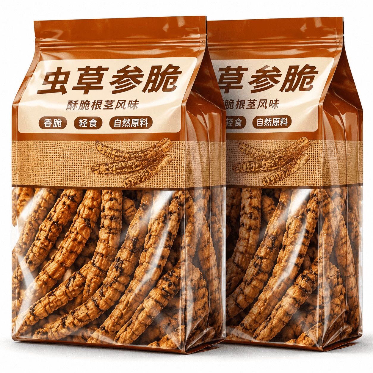 虫草参脆参地参开袋即食休闲解馋小吃零食原味酥脆地参当季新货