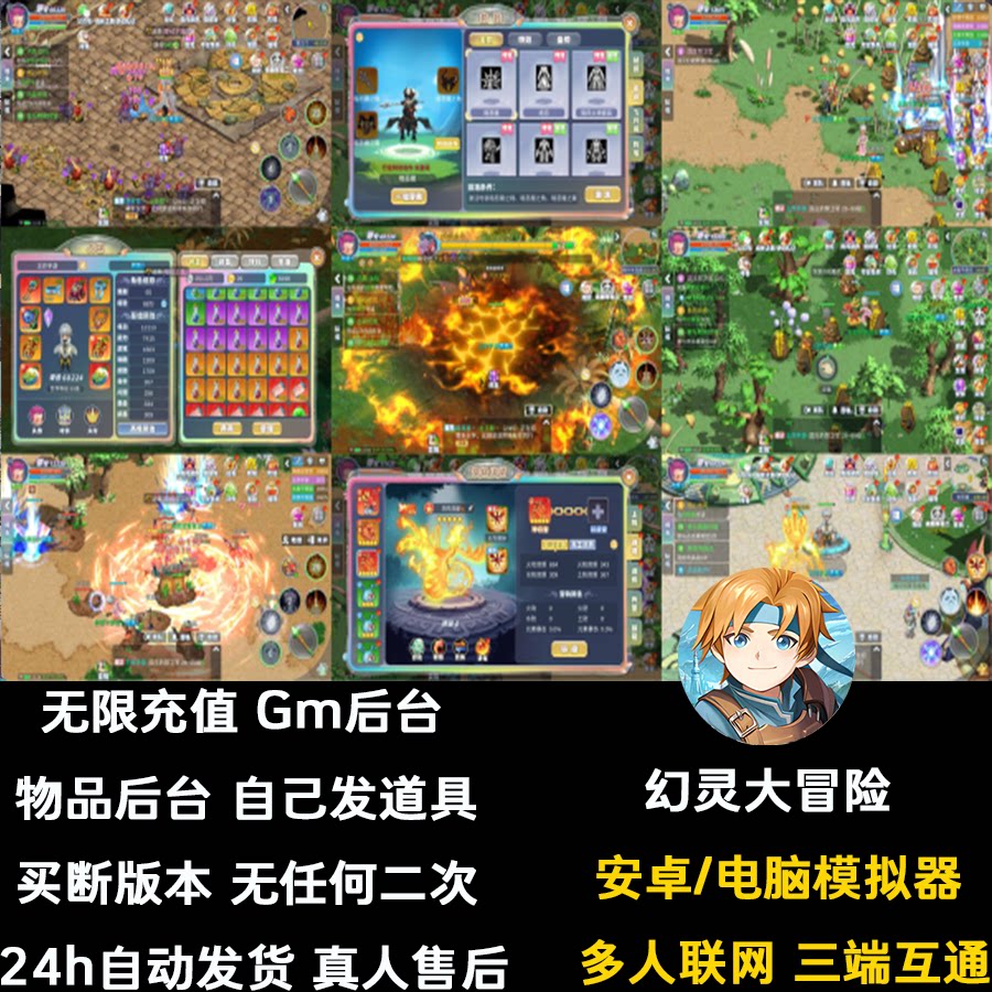 幻灵大冒险无限元宝手游gm后台仙侠买断制资源安卓模拟器非单机版