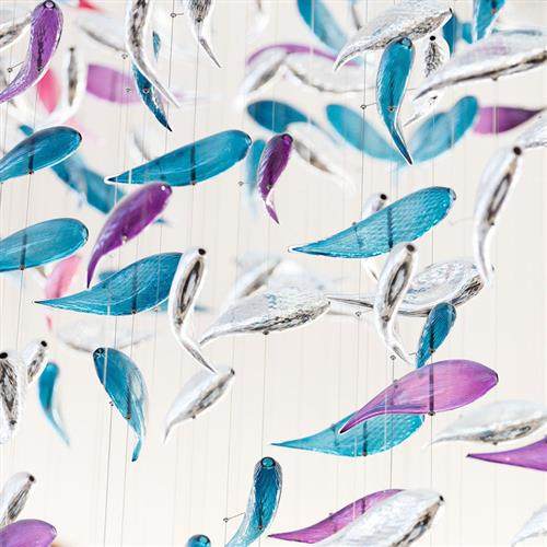 个性时尚工装中庭吧台琉璃彩色鱼吊饰流光溢彩餐厅售楼处天花吊饰,家装灯饰光源,客厅吊灯,淘宝优惠券,粉丝福利购,淘宝优惠卷