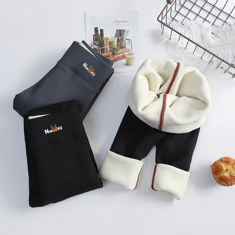 冬季女童一体绒鲨鱼裤