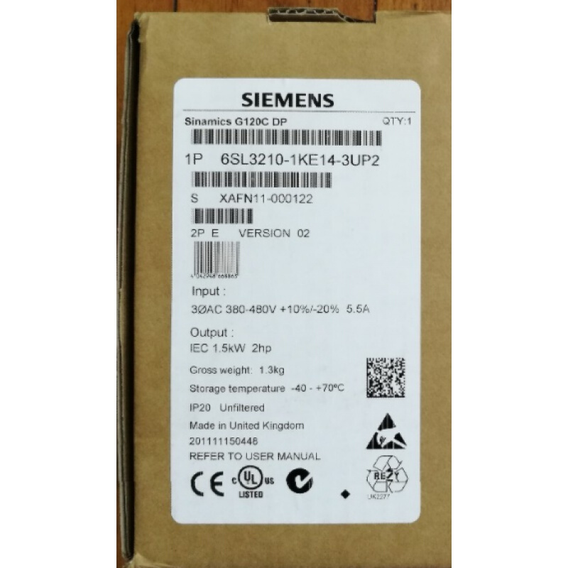 拍前询价：6SL3210-1KE14-3UP2G120C标称功率1.5KW 3AC380-