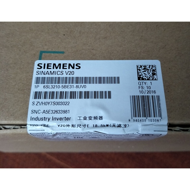 拍前询价：6SL32105BE318UV0 V20变频器18.5KW功率6SL3210-
