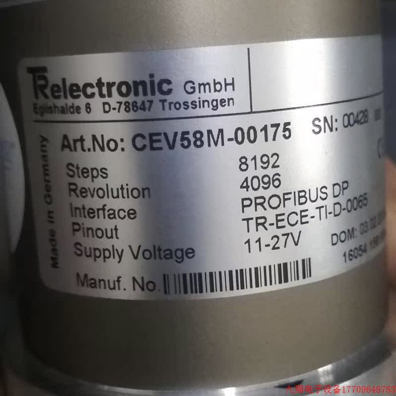 拍前询价:德国TR编码器 CEV58M-00175原装全新现货
