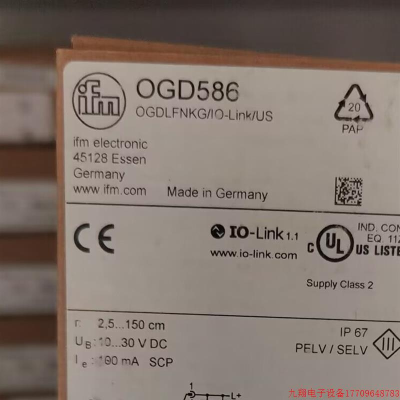 拍前询价:IFM OGD580 OGD586 OGD592 OGH580 全新原装正品易福门