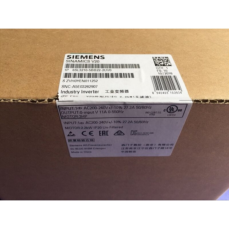 拍前询价：6SL3210-5BB22-2UV0/2UVOV20变频器2.2KW 6SL321