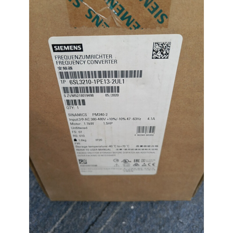 拍前询价：6SL3210-1PE13-2UL1变频器0.75KW 未过滤 6SL321