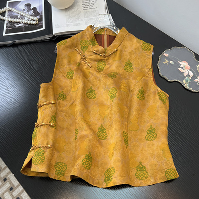 新中式国风真丝香云纱马甲