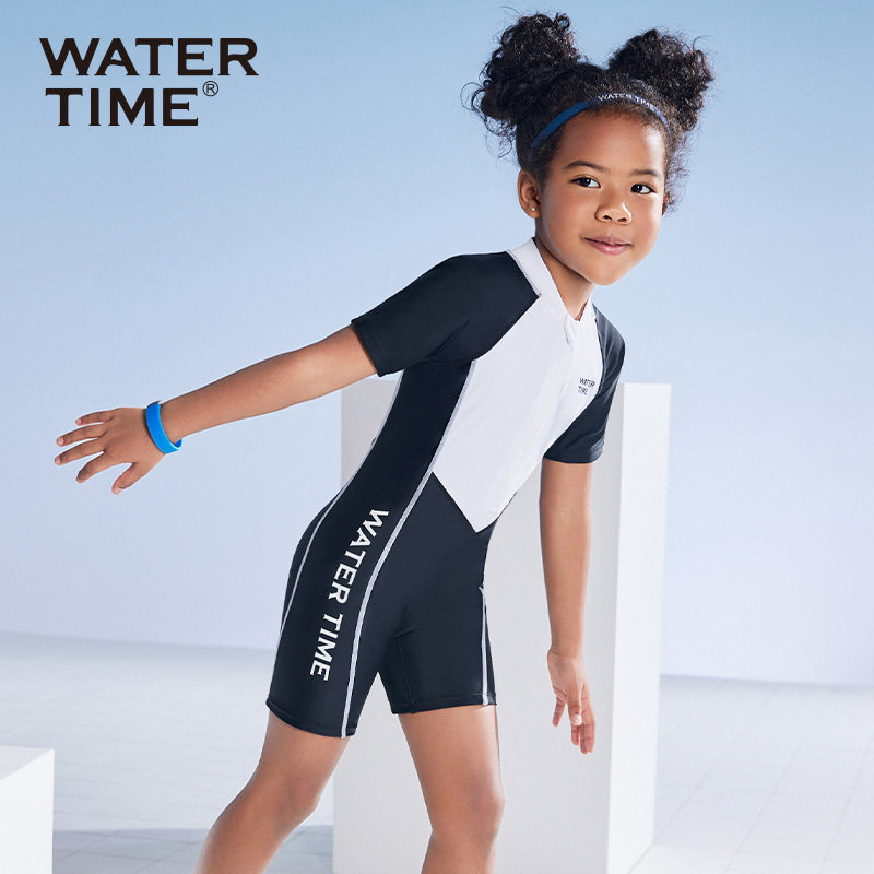 WaterTime儿童泳衣女孩冬季连体保暖防晒中大童男童专业游泳2025图片
