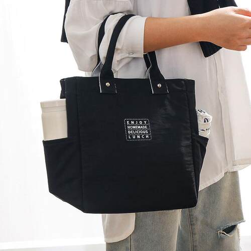 带水杯位保温饭盒袋拉链手提加厚防水铝箔午餐便当包上班族带饭包