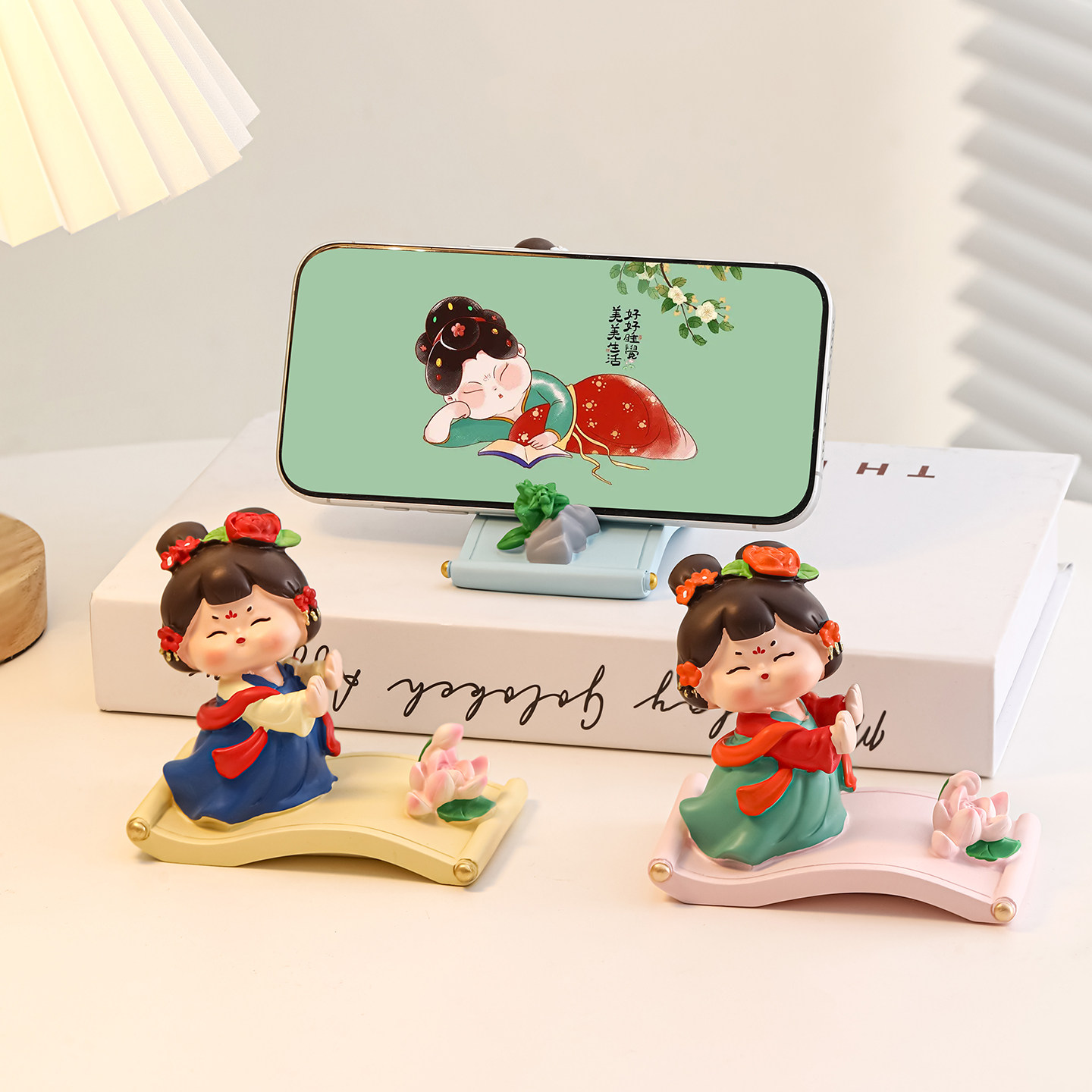 古风唐仕女摆件手机支架工位桌面装饰品懒人追剧神器生日礼物女生